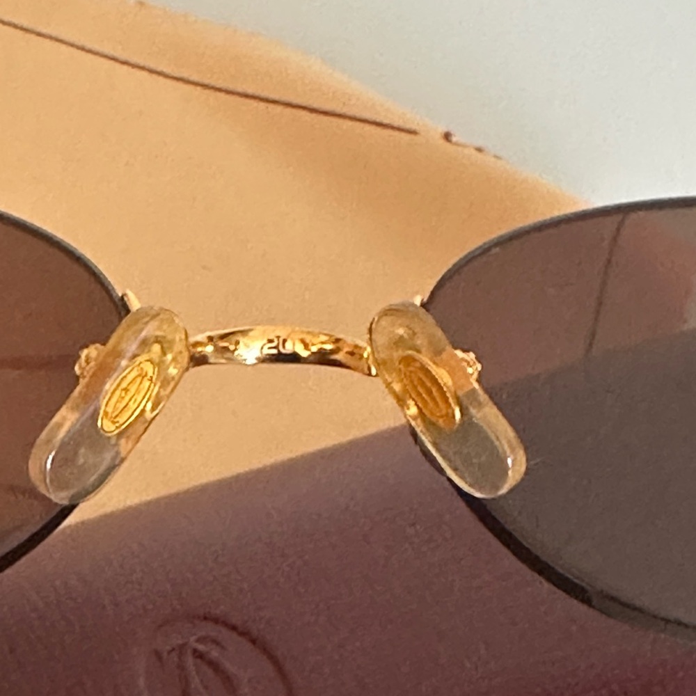Vintage Cartier Oval Sunglasses 18k gold plated. - Picture 9 of 16